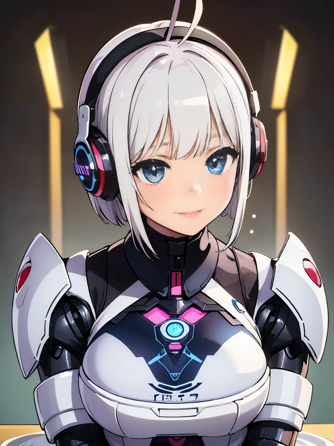 (((1 woman:1.8)))、(((full body description)))、(((Standing depiction)))、(((9th class)))、Beautiful woman in moe pose in futuristic white shiny heavy armored robot suit、perfect android girl, gynoid cyborg body, perfect anime cyborg woman, beautiful female android!, female robot, fully robotized!! girl, Cute cyborg girl, cyber suit, メカサイバーアーマーを着たgirl, cyber suit, beutiful white girl cyborg, beautiful female android, Beautiful girl cyborg、Cute robot woman with white silver short bob hair、Gravure Model Android Beautiful Girl、(bright smile:1.3)、(((Headphones with long sensor antennas in both ears)))、(robot girl)、(((美しいgirlアンドロイド)))、(((重装甲メイド服を着たgirl)))、(((White heavy armored robot girl in maid clothes)))、(((White heavy armored robot beautiful girl in miniskirt and maid clothes)))、(((Beautiful girl in white heavy armored maid robot)))、(((Cyborg Maid Beautiful Girl)))、(((Robot beautiful girl wearing white shiny heavy armored maid clothes)))、(((waitress)))、(((Having a cake:1.3))) ,Proper body proportions,table top,Super high quality output image,High resolution,intricate details,very delicate and beautiful hair,(Photoreal:1.3)realistic pictures,dream-like,professional lighting,realistic shadow,focus only,well-groomed face,Big eyes,beautiful hands,beautiful fingers,Detailed functions of fingers,Detailed clothing characteristics,Detailed characteristics of hair,detailed facial features,