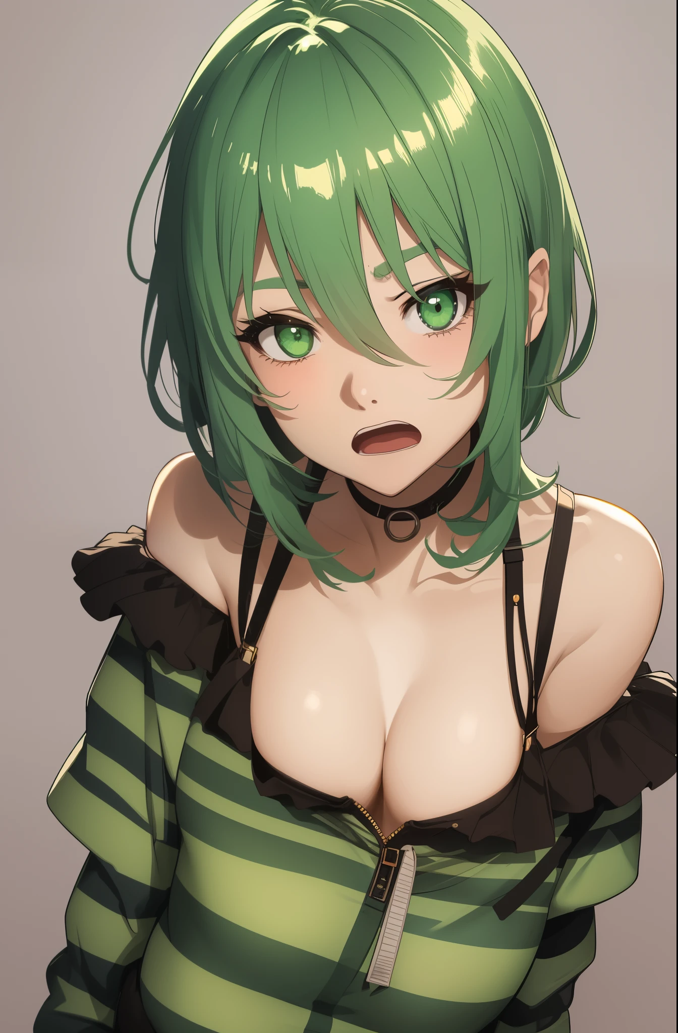 slightly open mouth, (slight frown)