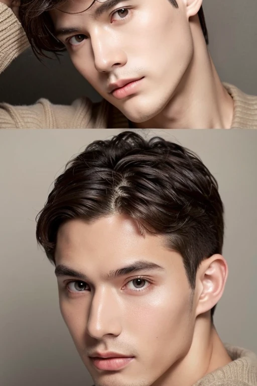 ((best quality)), ((masterpiece)), (detailed), perfect face beautiful and smart and handsome men  meake his face with glow and dusky look 