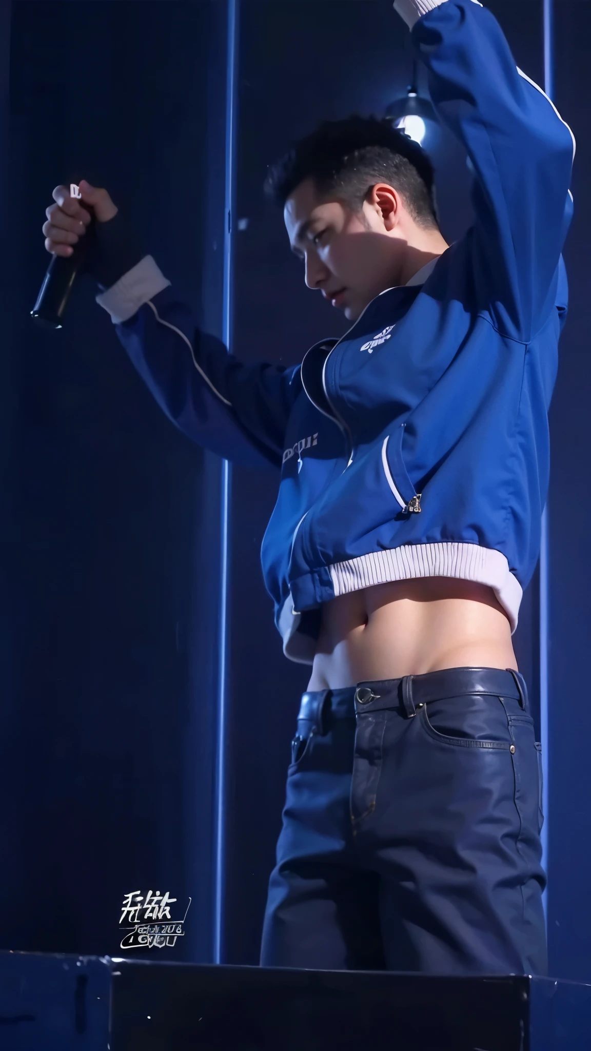 Man with open shirt buttons