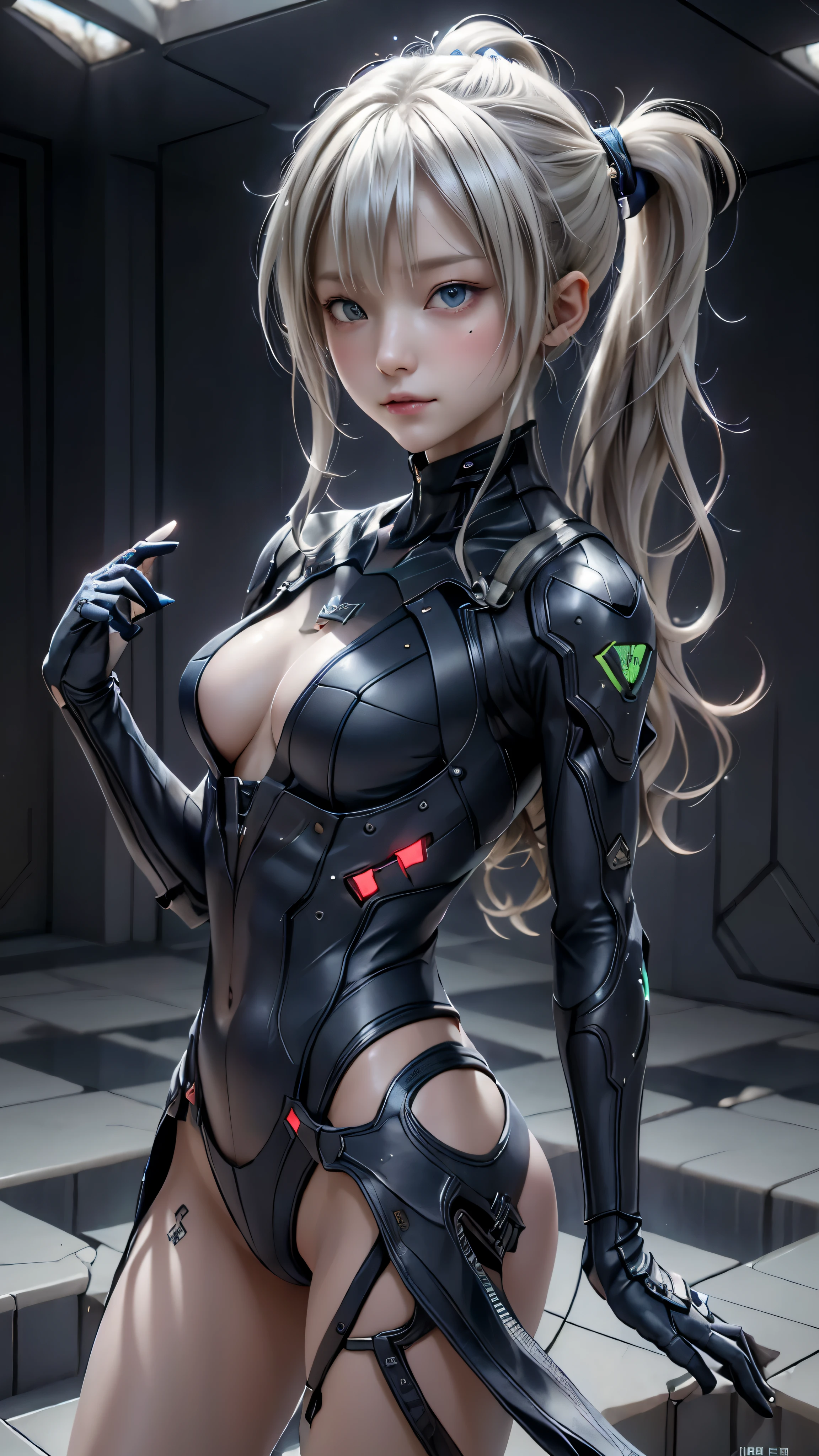((highest quality)), ((masterpiece)), (be familiar with:1.4), 3D, beautiful cyberpunk woman image,nffsw(high dynamic range),ray tracing,NVIDIA RTX,super resolution,unreal 5,scattered below the surface,PBR texturing,Post-processing,anisotropic filtering,written boundary depth,maximum clarity and sharpness,multilayer texture,Albedo and specular maps,surface shading,Accurate simulation of light-matter interactions,perfect proportions,octane rendering,two-tone lighting,wide aperture,Low ISO、White balance、Rule of thirds、8,000 students、((straight long hair))(((White and navy blue clothing)))(((blonde)))((12 years old))