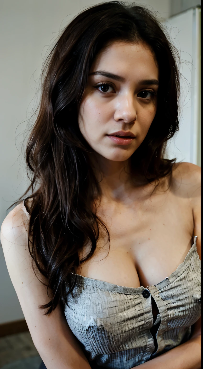 photography of a 20yo woman,shoulder lengh hair , black hair, masterpiece,showing tits, jacket, naked, showing vagina,lying on my back,perky ass