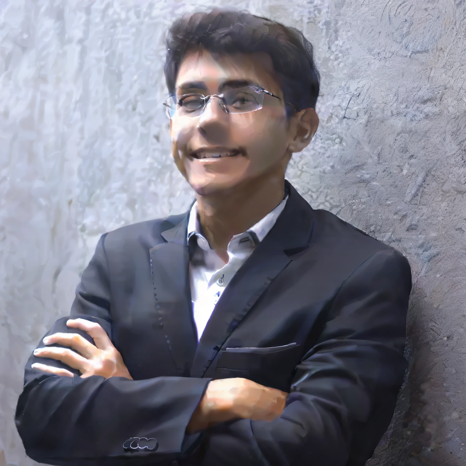 arafed man in a suit and glasses leaning against a wall, mohamed chahin, emad mostaque, david rios ferreira, farid ghanbari, henrique alvim corrêa, icaro carvalho, caio santos, profile shot, jewish young man with glasses, sayem reza, mid shot portrait, by Samuel Silva, in pixar style