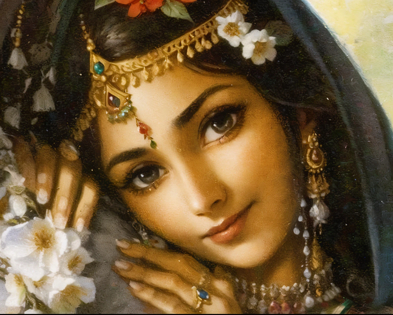 Shree Radha Rani on Shree Krishna's shoulder