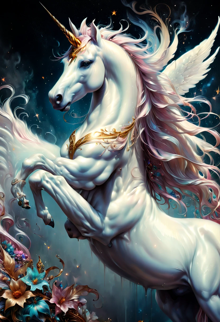 Fantasy Unicorn, by karol bak, best quality, masterpiece, Ultra high detail, 8k