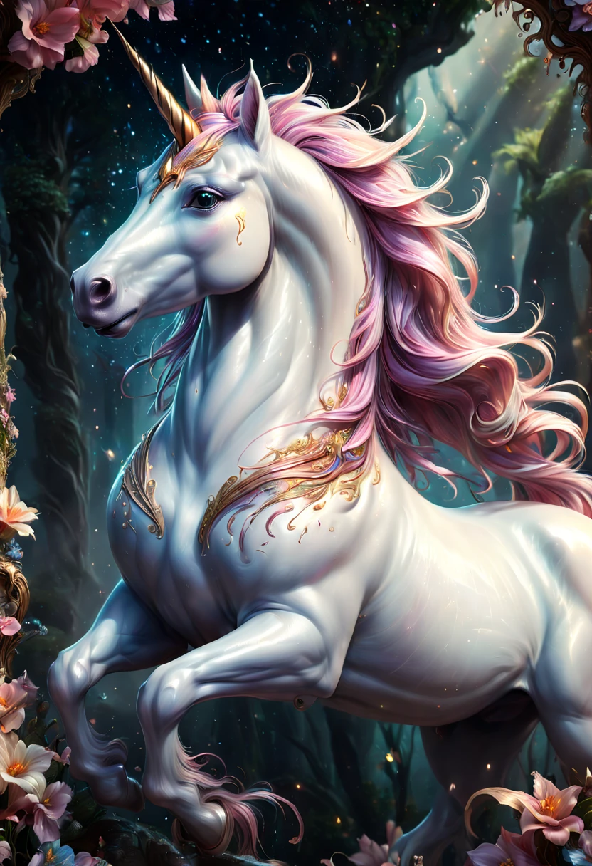Fantasy Unicorn, by Yoshitomo Nara, best quality, masterpiece, Ultra high detail, 8k