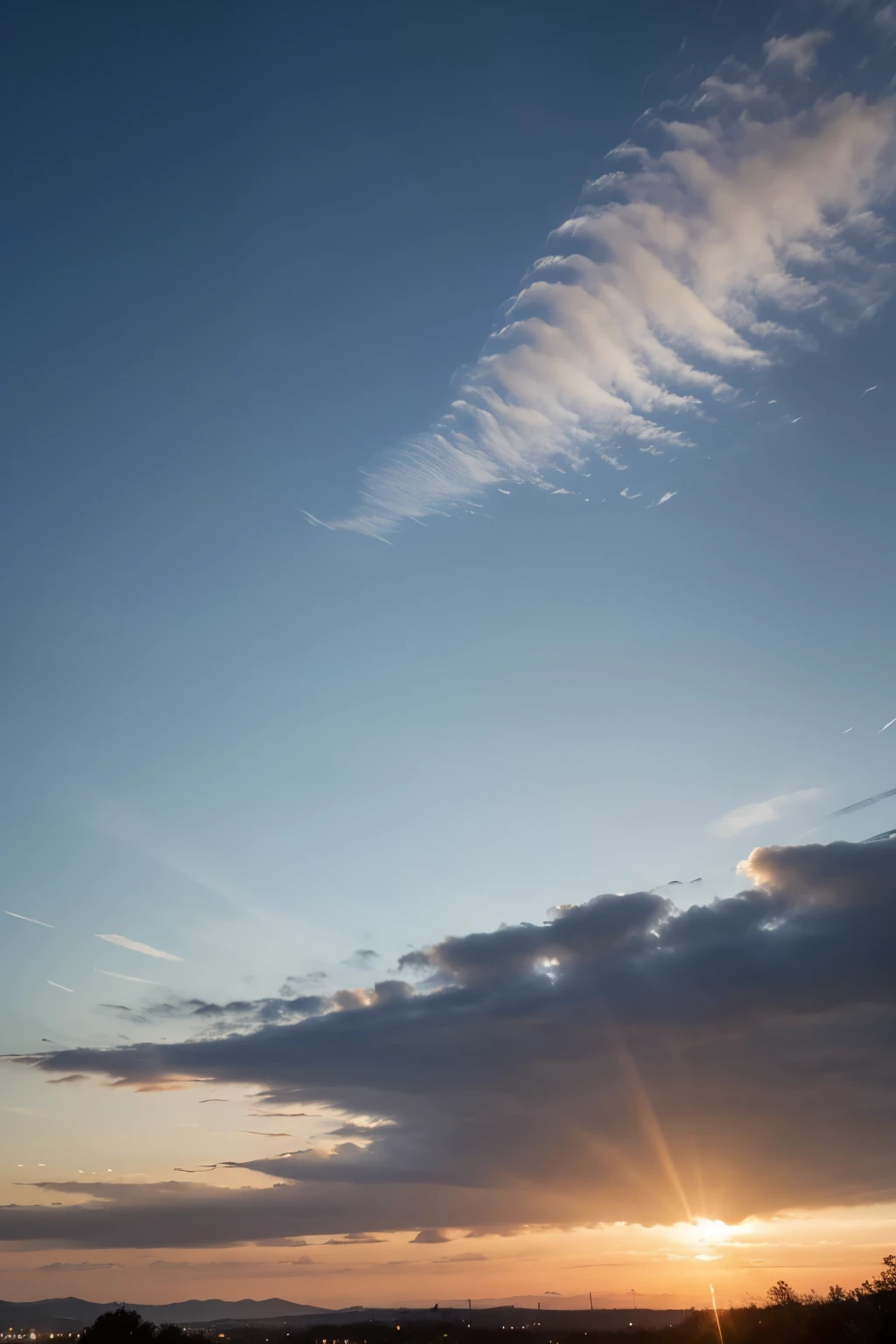 clear sky, no clouds, iphone camera, 4k, ultra-detailed, sunset, calm, plain scenery, sky only