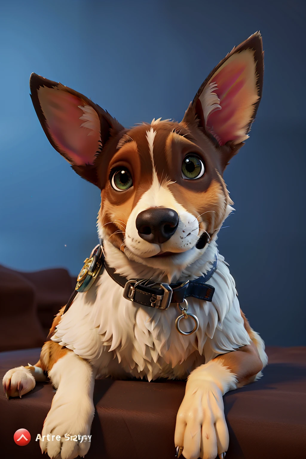 Pixer 3d Cartoon style , (tmasterpiece), (Need), (super-fine), Australian Cattle Dog (full bodyesbian:1.2), ultra cute,  It's a big eye-catcher, smile, Delicate and delicate, Fairytales, Incredibly high detail, pixar-style, bright color palette, natural soft light,  background in solid color, Octane rendering, Trends on Artstation, opulent, ultra-wide-angle, 8k, k hd, realistic lying