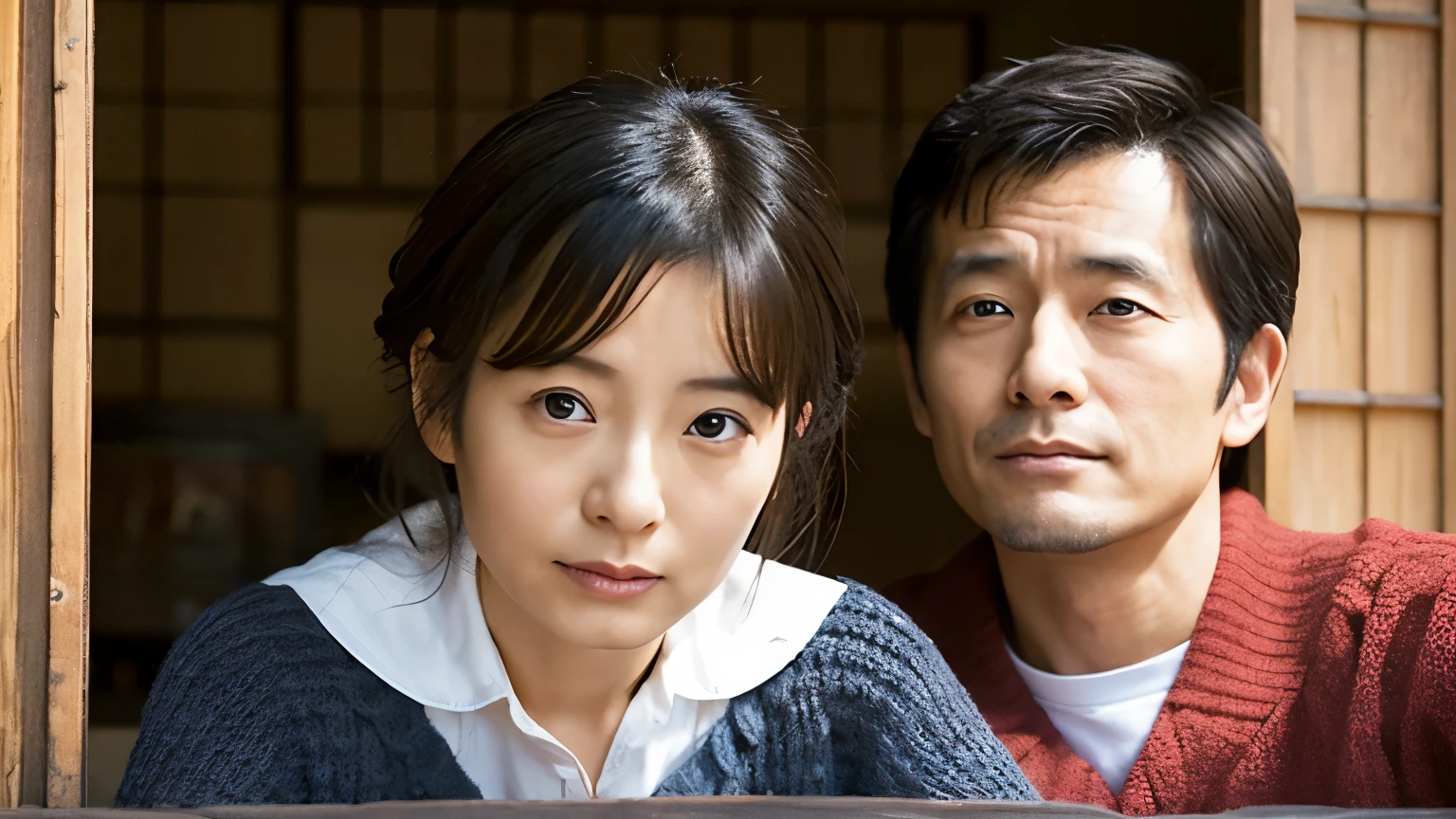 Japanese couple in their 40s、Husband and wife、Have a worried look on their faces