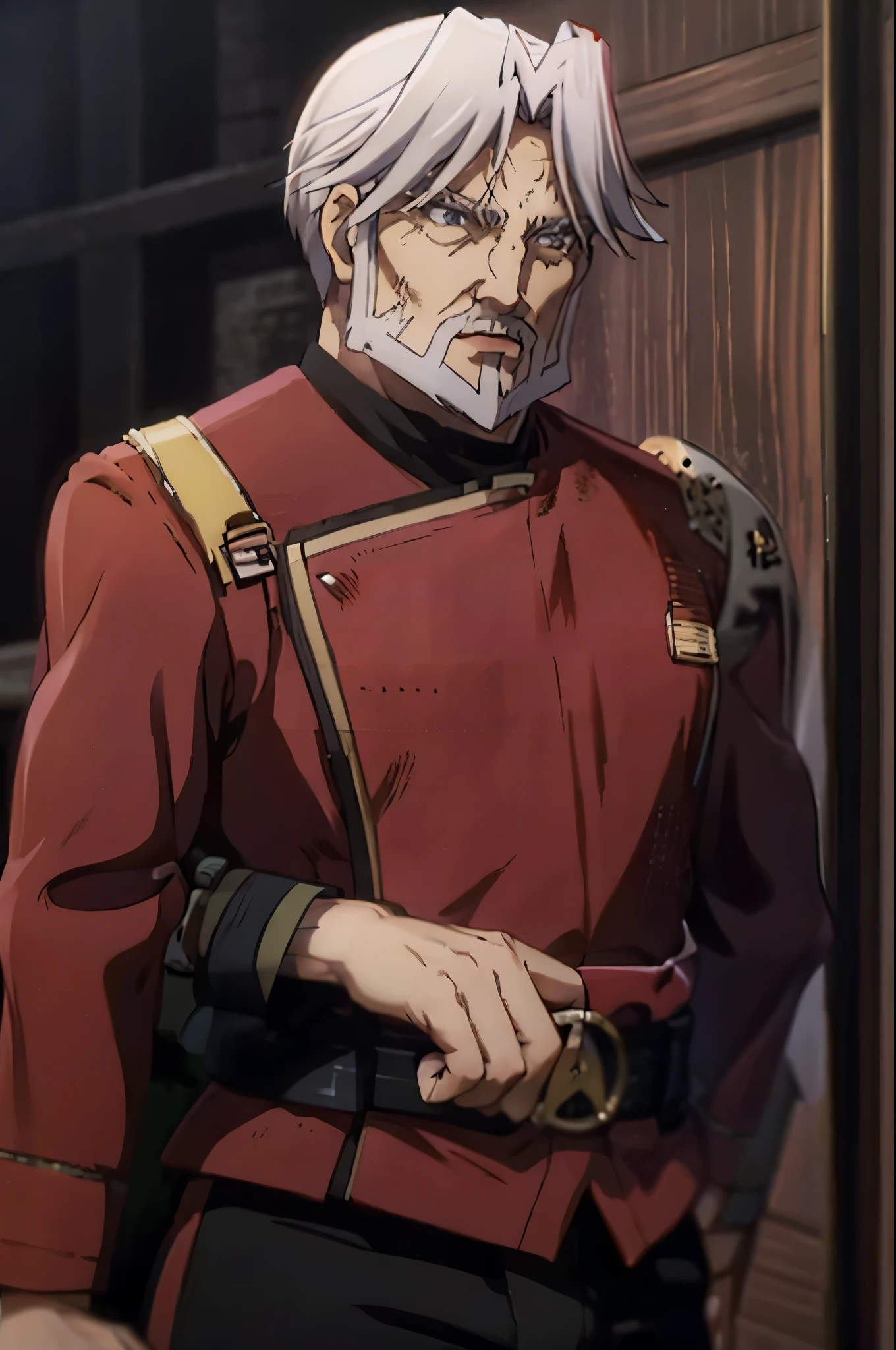 sebas 1 old man  red twokunf uniform