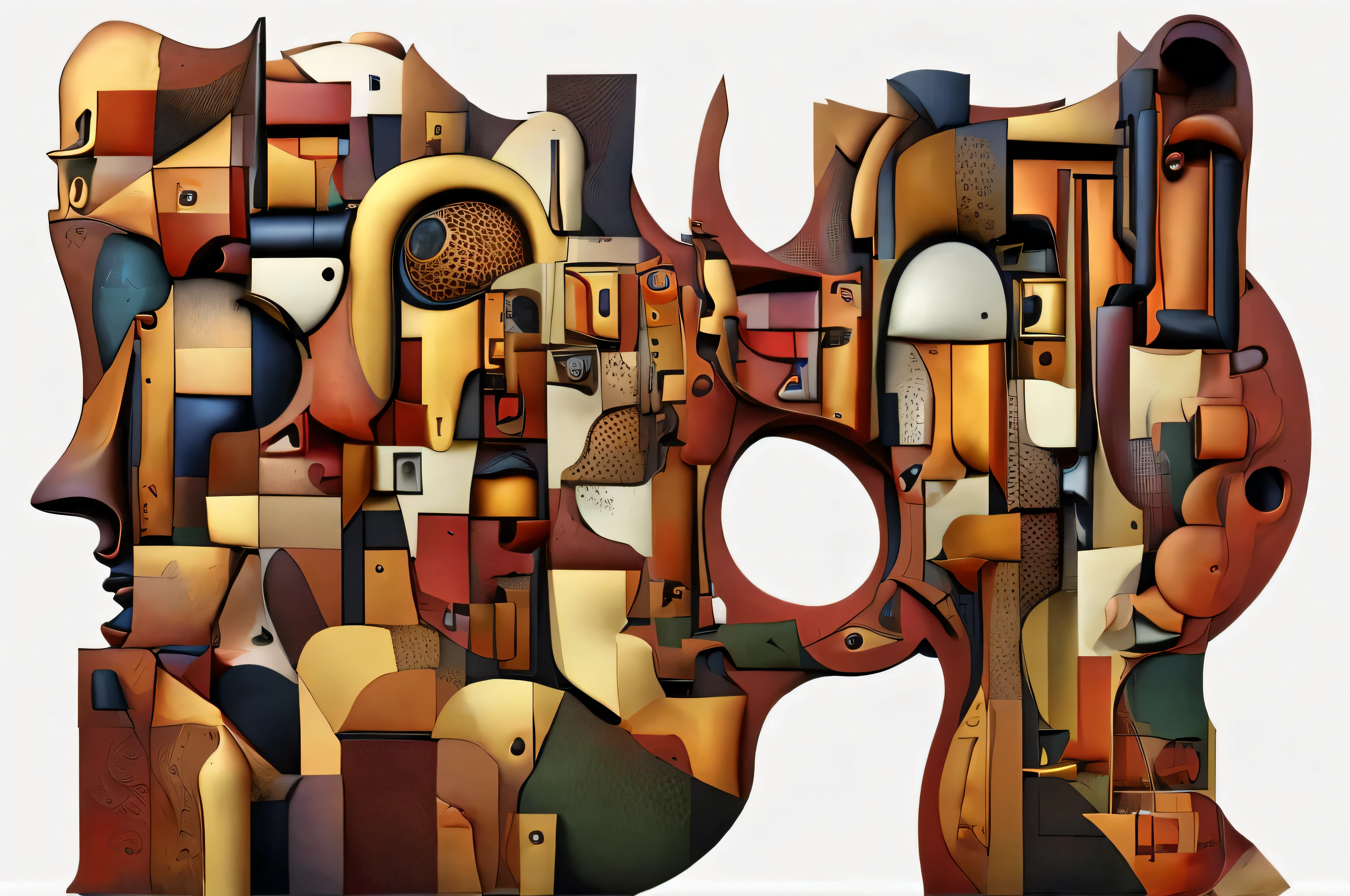 ultra-real stunning ultra-surreal insane ultra-beautiful intricate pieces of cubist flesh drinking glasses of wine and emerging from within them other pieces with cubic heads, ultra-insane, bizarre and absurd devices glued to the bodies, bodies distorted and fused together, show entire bodies, sunny landscape background, super detailed, ultra-realistic, studio quality, 48k/HD, high contrast, hyper-realistic shadows, octane rendering, sharp focus