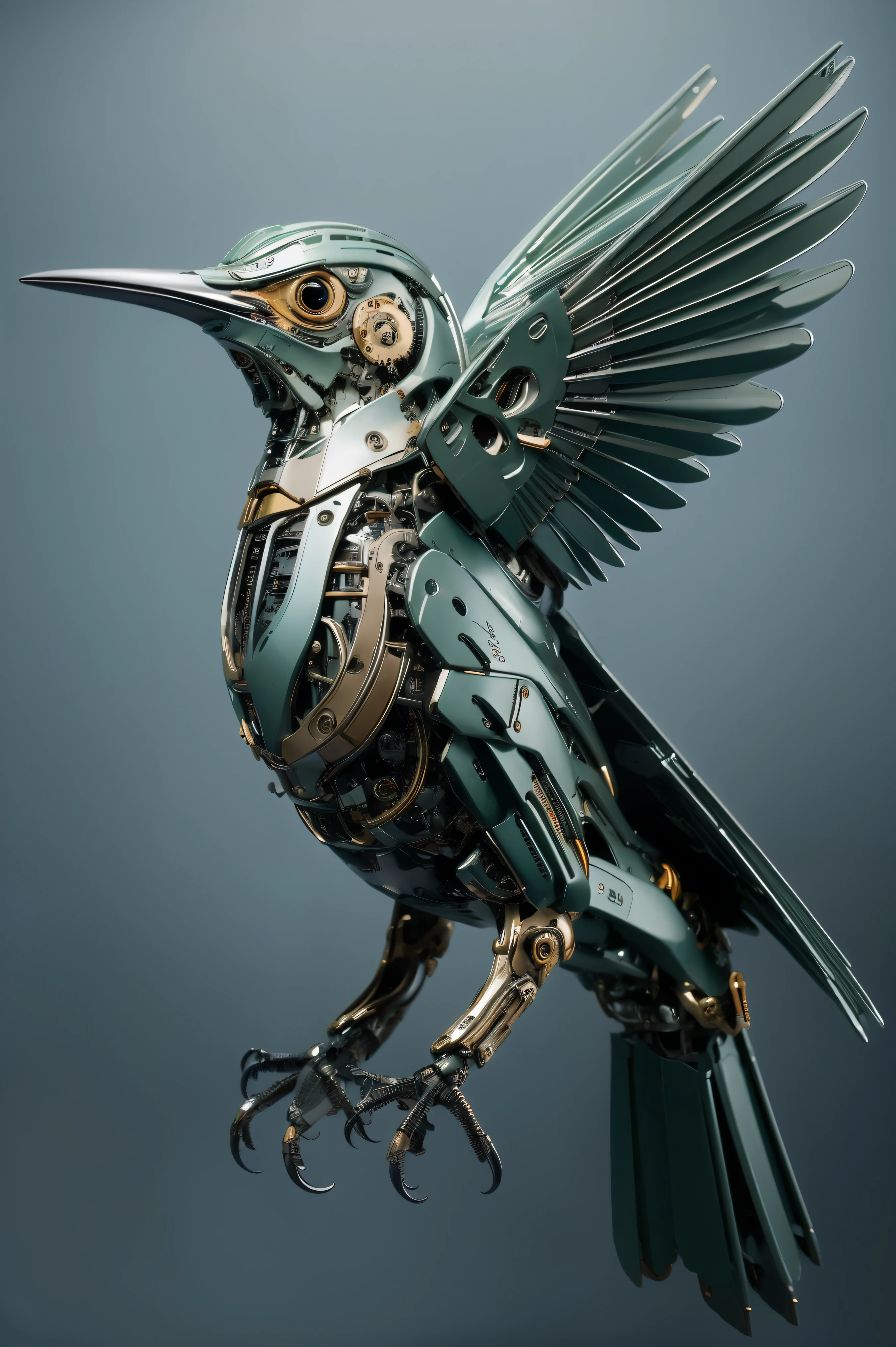 A mechanical bird, the detail,4K Ultra HD, 超高分辨率, (Photorealistic: 1.4), Best quality,tmasterpiece(pastel colour:1.2)