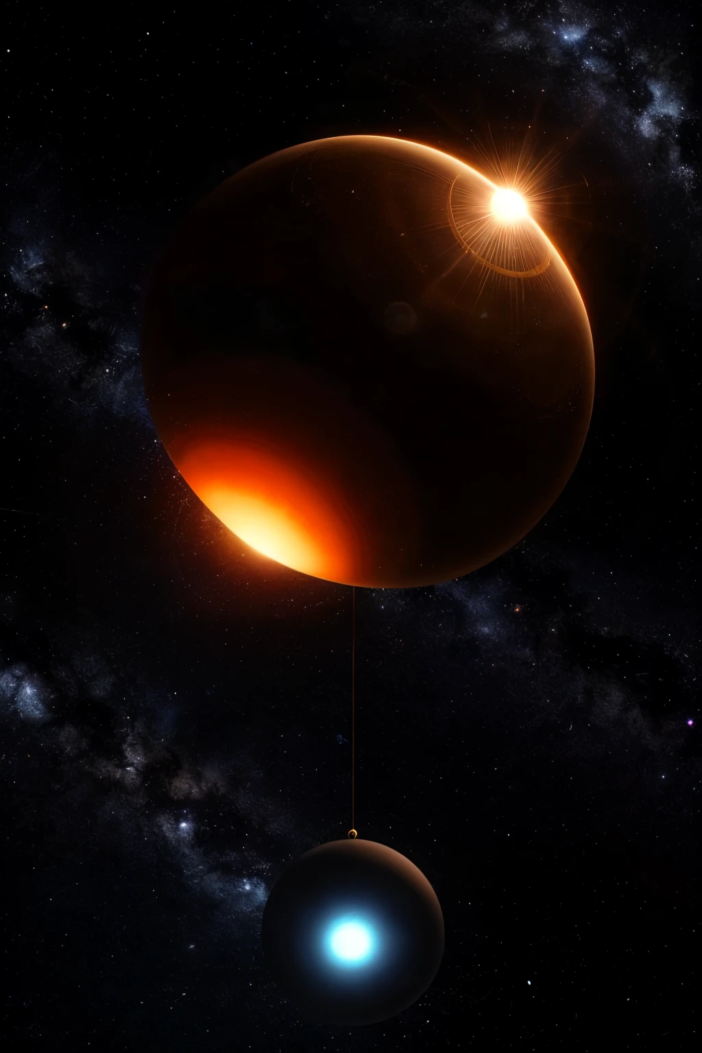 A mystifying black celestial orb steadily advanced towards the radiant sun in the expansive cosmos. As the enigmatic sphere drew nearer, a mesmerizing spectacle unfolded as several enlarging circular apertures materialized above it. The awe-inspiring absorption commenced, with the orb's holes engulfing the sun's surface at an astonishing rate. The captured solar essence transformed into elongated tendrils, snaking into the void within the orbs. With a colossal volume akin to that of a "star warship," the orb left viewers on Earth utterly flabbergasted.
The orb's consumption of solar energy ce