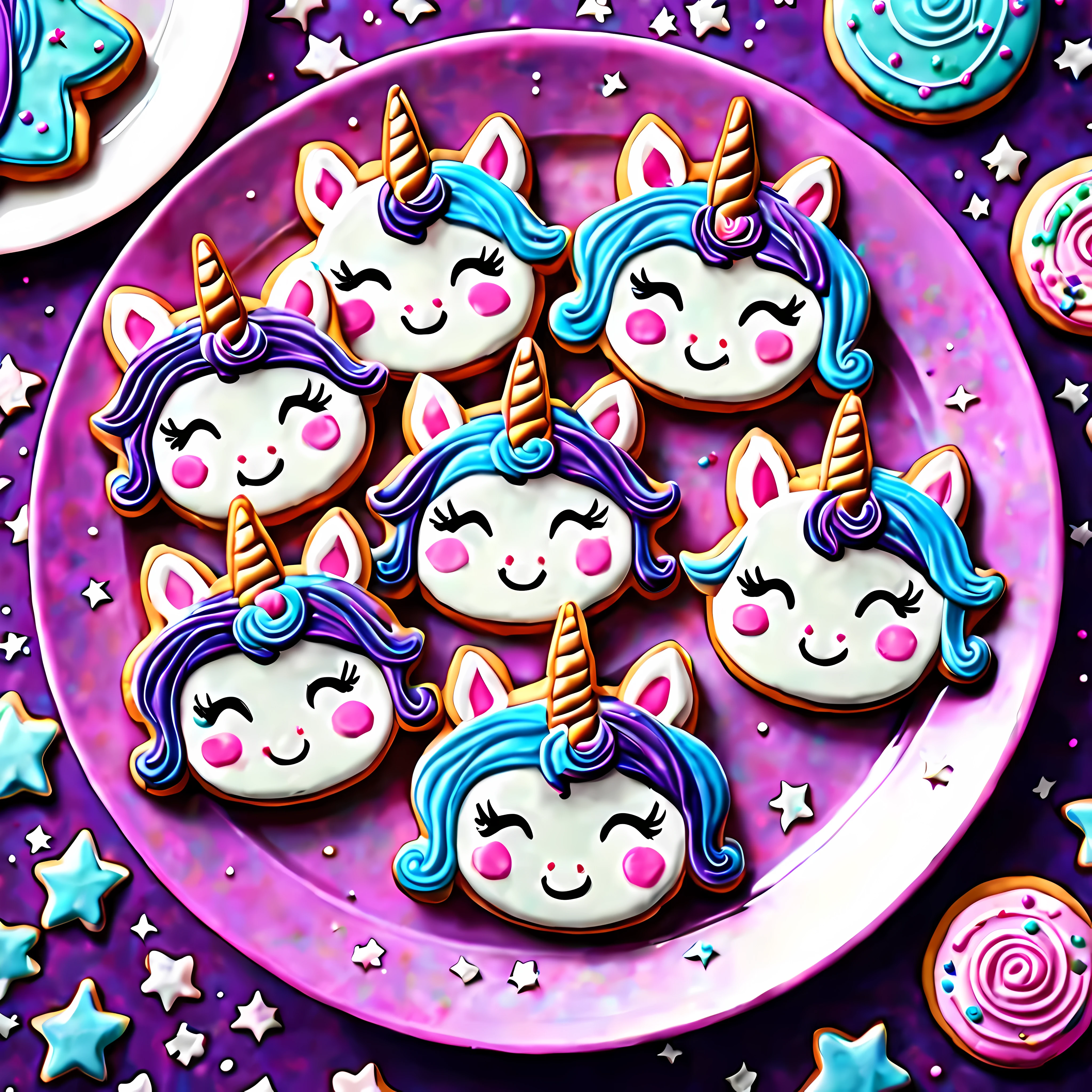 (Cute cartoon style:1.4), masterpiece in maximum 16K resolution, a love couple of majestic fantasy unicorns standing on a grassy hill. | Mystical starry sky. | A single huge neon heart above the unicorns. | ((More_Detail))