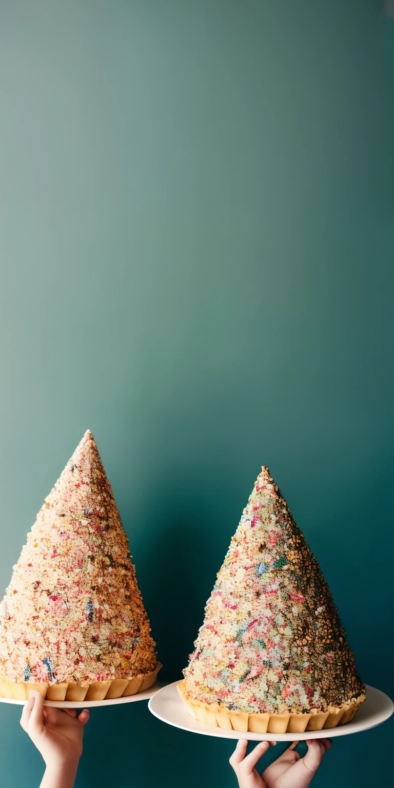 two children holding up giant cones of food with chocolate sprinkles, kids, very tasty, slice of life, by Emma Andijewska, excellent contrast, by Frederik Vermehren, yummy, boys, by Sam Dillemans, ice cream on the side, extremely intricate, by Basuki Abdullah, crisp detail, cone, crisp and sharp, very excited