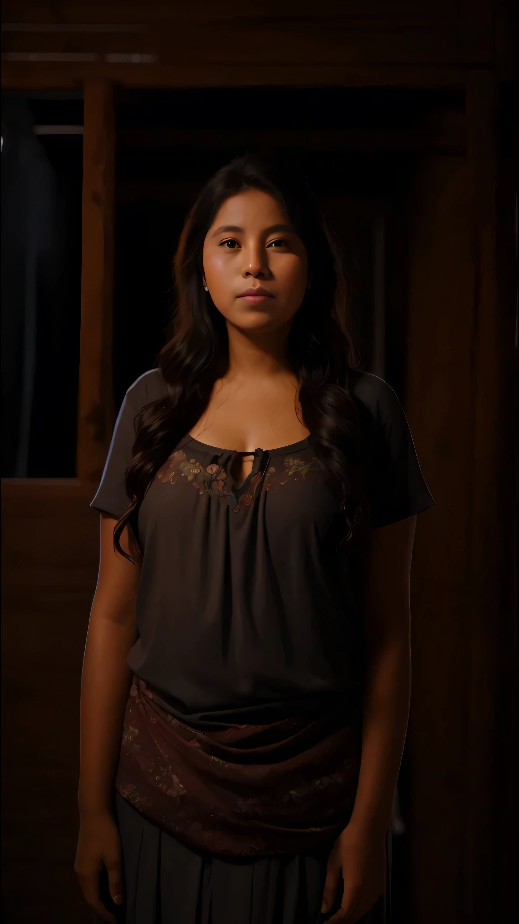 arafed woman in a dark room with a wooden door, cinematic top lighting, cinematic soft lighting, highly detailed soft lighting, realistic maya, 8 k sensual lighting, soft lighting 8k, maya 8 k, cinematic goddess shot, cinematic goddess body shot, cinematic backlighting, dramatic lighting; 4k 8k, soft portrait shot 8 k, ps5 cinematic screen capture