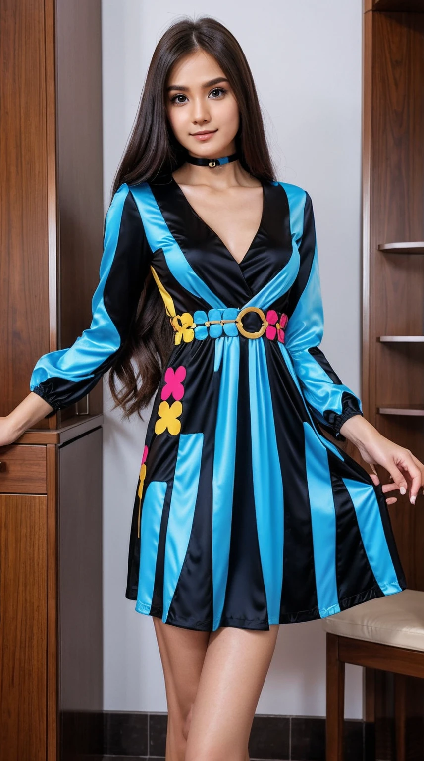 1girl with 30 years old , Look at the viewer, close look, Magnetic Morphing Attire:
A modular dress with magnetic components that can be rearranged to create different looks, allowing for a versatile and customizable wardrobe. , different colors seductive outfit, Just sexy