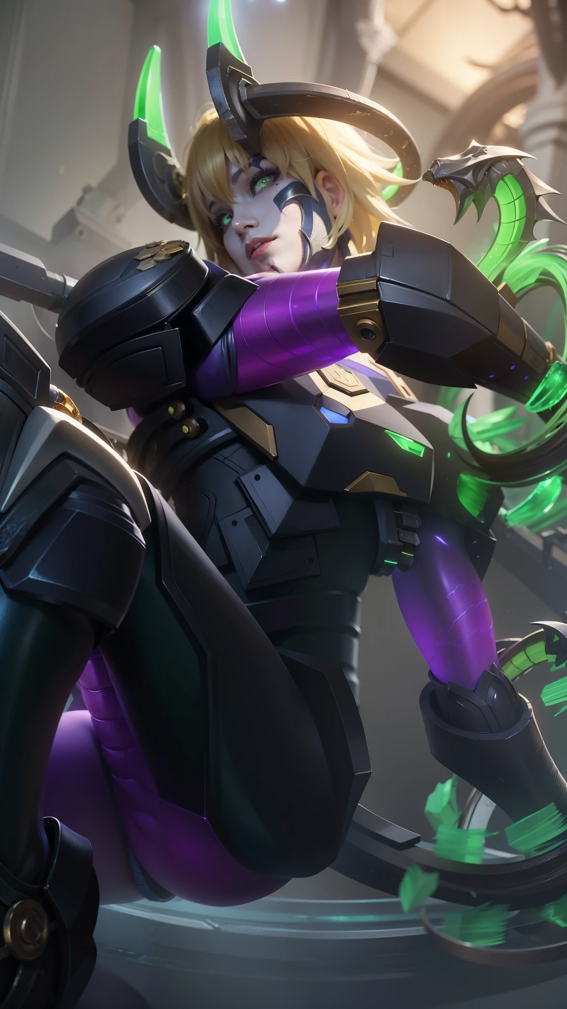 Masterpiece, ultra HD, detailed all picture, a close up of a devil, dyrroth from mobile legend, evil, extremely detailed artgerm, mobile legends character, inspired by Dyrroth, Six pack chest and abs, yellow jewel above the chest.