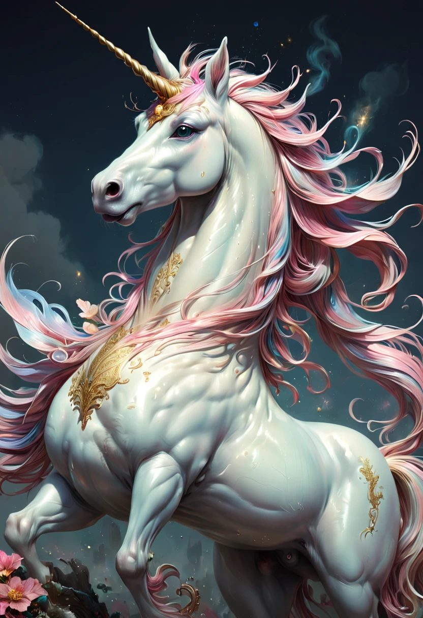 Fantasy Unicorn, by Kim Jung Gi, best quality, masterpiece, Ultra high detail, 8k