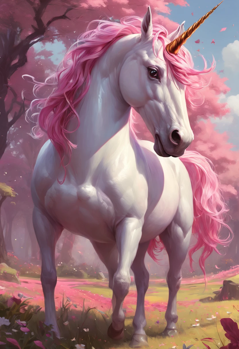 Fantasy Unicorn, by Yoshitomo Nara, best quality, masterpiece, Ultra high detail, 8k