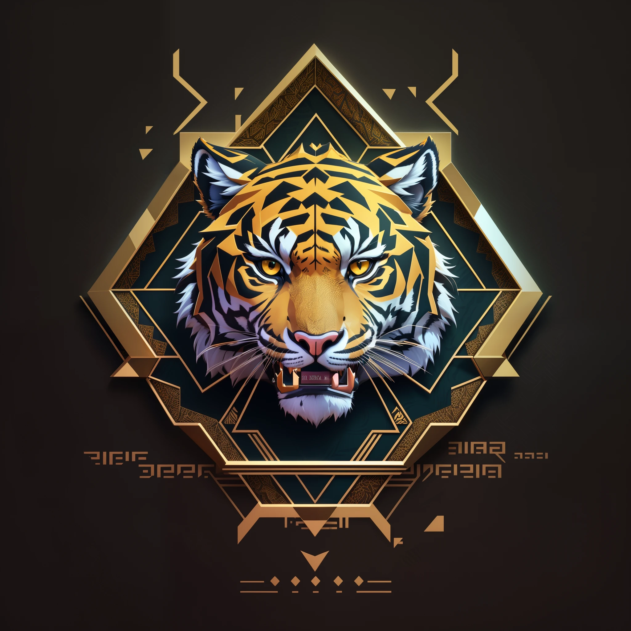 arafed image of a tiger with a geometric design, tiger head, tiger, ((tiger)), tiger face, intricate 3d illustration, tiger_beast, high detailed illustration, detailed digital 3d art, anthropomorphic tiger, low poly vector illustration, highly detailed vector art, striking detailed artstyle, half tiger, sacred tiger