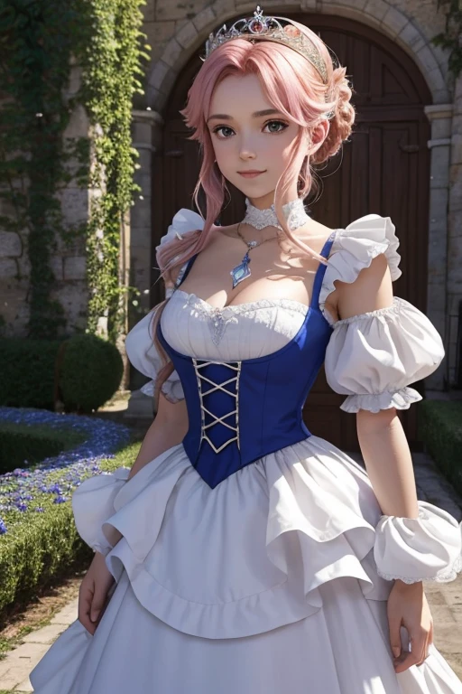 Œuvre d'art en résolution maximale de 16K, fusionnant les styles de Kingdom Hearts et de Super Mario World. | La Princesse Peach, désormais âgée de 20 ans, arbore un nouveau look saisissant. Vêtue d'un haut blanc court, d'une jupe à carreaux rouges, de baskets rouges, et de bas blancs avec des pinces sur la jupe. Ses cheveux bleus courts avec une frange épaisse devant son œil droit et deux tresses apportent une touche dynamique. Fixant directement le spectateur avec des yeux innocents, elle offre un sourire espiègle tout en écoutant de la musique à travers des écouteurs en forme d'oreilles de chat. La scène se déroule dans un château en ruines, orné d'autels anciens, d'une épée enfoncée dans une pierre, de piliers ornés d'emblèmes triforces dorés, et de structures en pierre noire. La composition 3D met en valeur la présence frappante de la Princesse Peach, tandis que l'éclairage met en lumière les détails complexes du décor. | Une représentation de la Princesse Peach avec un nouveau look, mettant en avant sa silhouette et l'environnement mystique d'un château détruit, inspiré par Kingdom Hearts et Super Mario World. | {La caméra est positionnée très près d'elle, révélant son corps entier alors qu'elle adopte une pose extravertie, interagissant et s'appuyant sur une structure de la scène de manière excitante} | Elle adopte une pose extravertie alors qu'elle interagit, s'appuyant audacieusement sur une structure, se penchant en arrière de manière excitante), (pose parfaite), (corps entier), (doigts parfaits), (jambes parfaites), mains meilleures, Plus de détails.