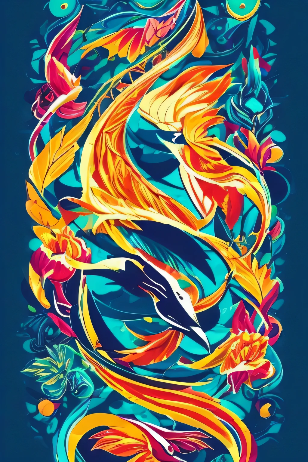 In this captivating image, a majestic swan and a vibrant hornbill are depicted as spirit animals, symbolizing the essence of Sarawak. The UTS Esports logo, inspired by the FIFA Women's World Cup, is ingeniously intertwined with the essence of academic excellence. Rendered in a clean and precise vector style, the image exudes a sense of dynamism and energy. The vibrant colors and intricate details beautifully convey the harmonious merging of sports and educational prowess. This high-quality image evokes a sense of awe, leaving viewers mesmerized by the striking visual representation of these powerful symbols.