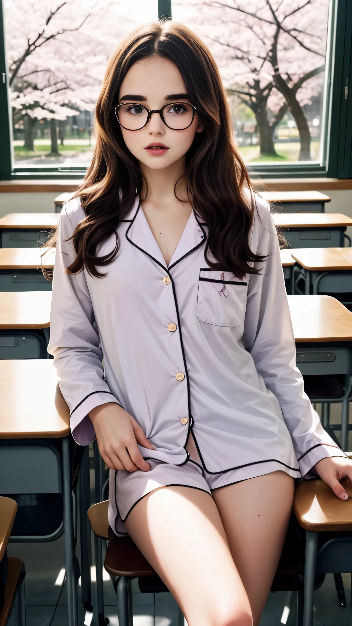 Gymnastics in pajamas、The lower body is only panties、plump body、High chroma、real image、shirt pajamas