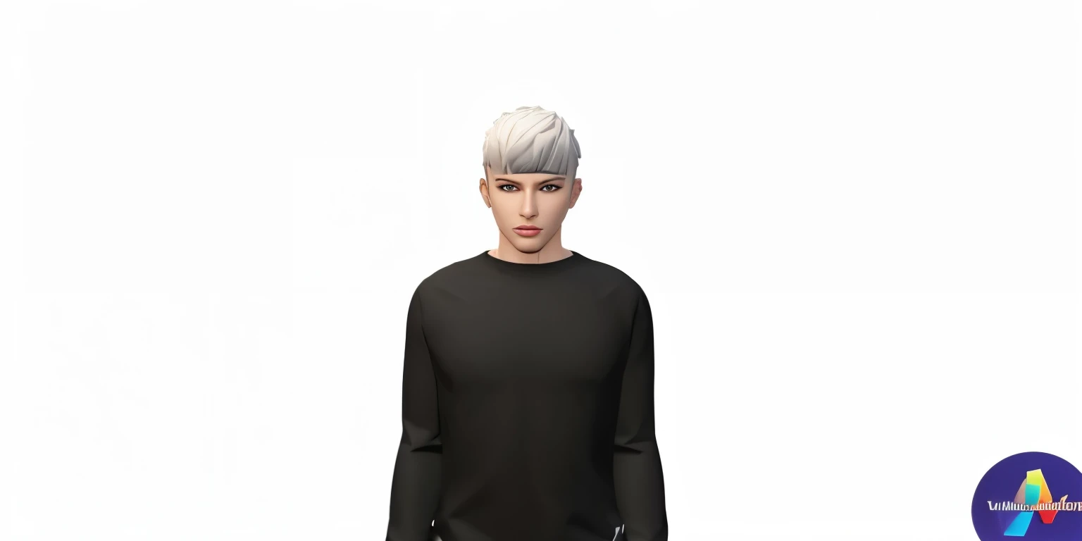 Render image 3D style, 3D blender, shiny texture, no background, white background, the sim style, imvu, 3d game, 3d avatar