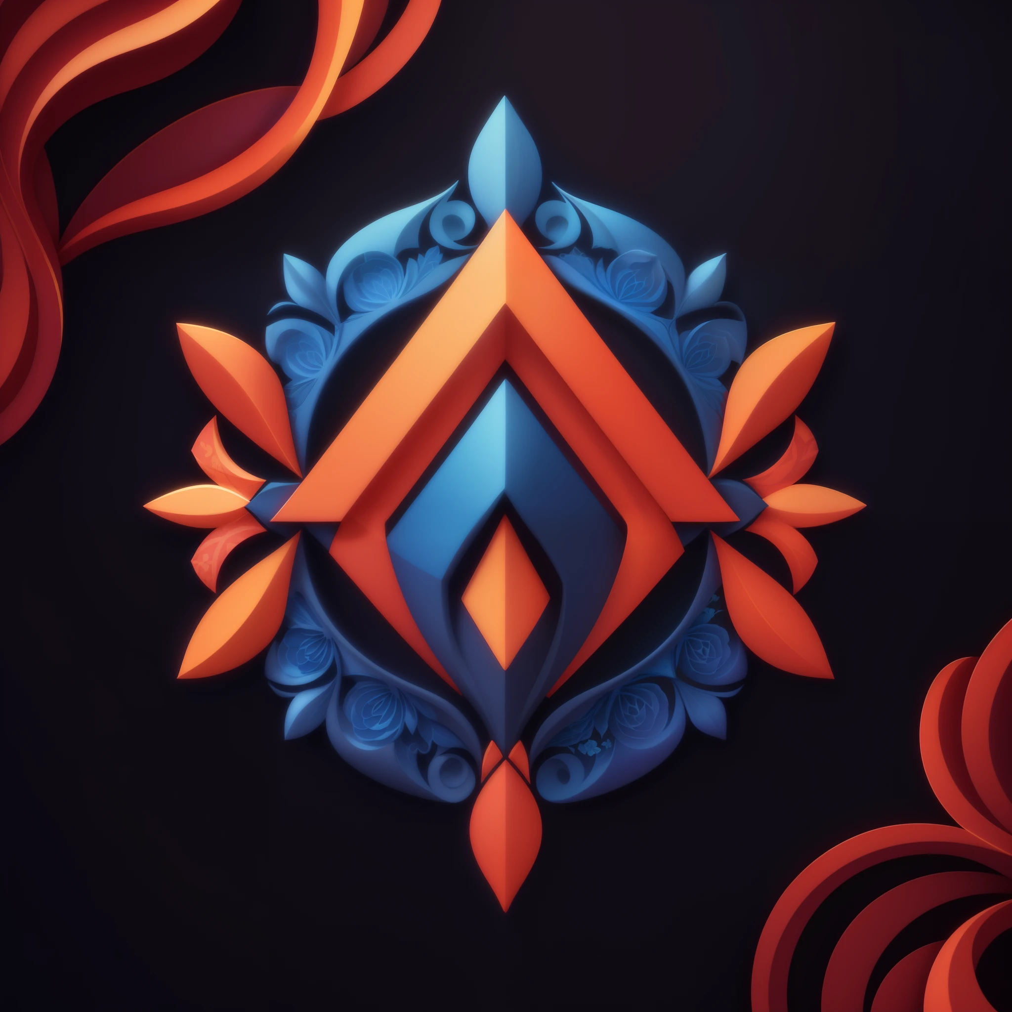 Vector colorful design art, ((3d art)), (flower pattern), andrei riabovitchev symmetrical, hyper detailed ornament, stylized layered shapes, ornamental aesthetics intricate, 3d graphics, 8k, high quality detailed art, ornate borders + concept art, very coherent stylized artwork, fantasy rpg symmetrical portrait