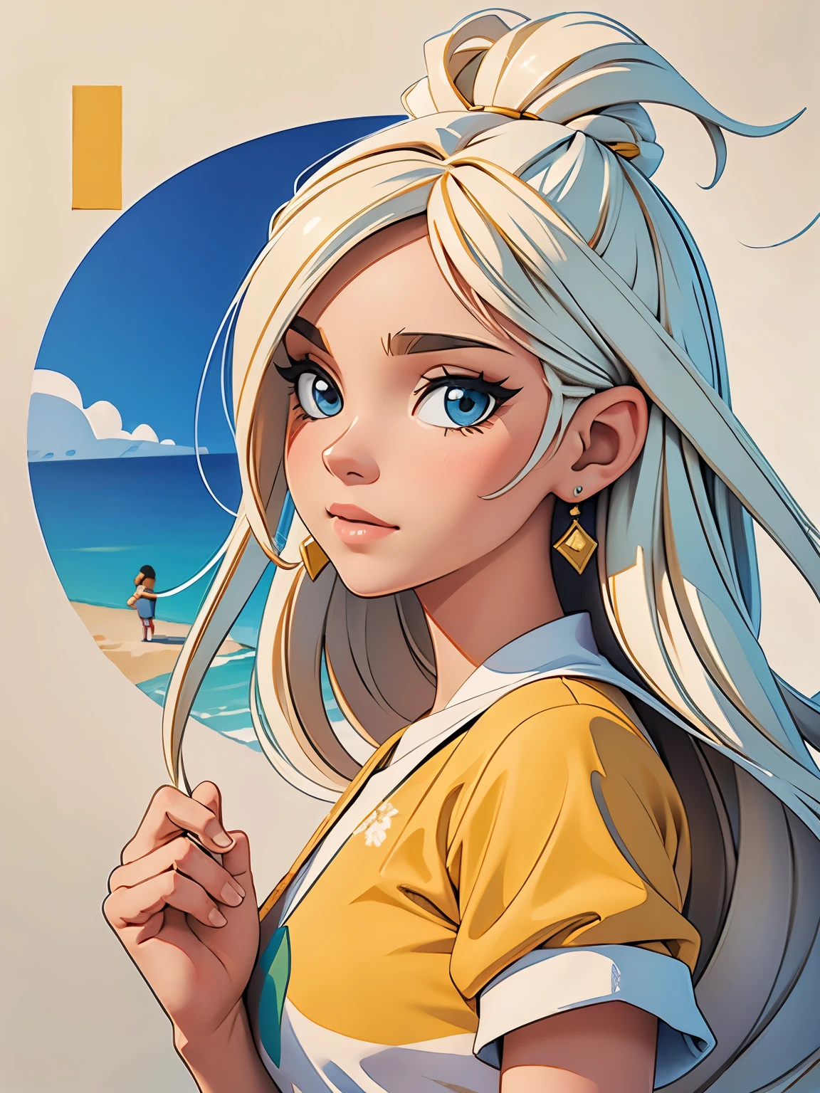 obra de arte, melhor qualidade, arte oficial, papel de parede CG Unit 8K extremamente detalhado, altamente detalhado, illustration,cabelo branco,