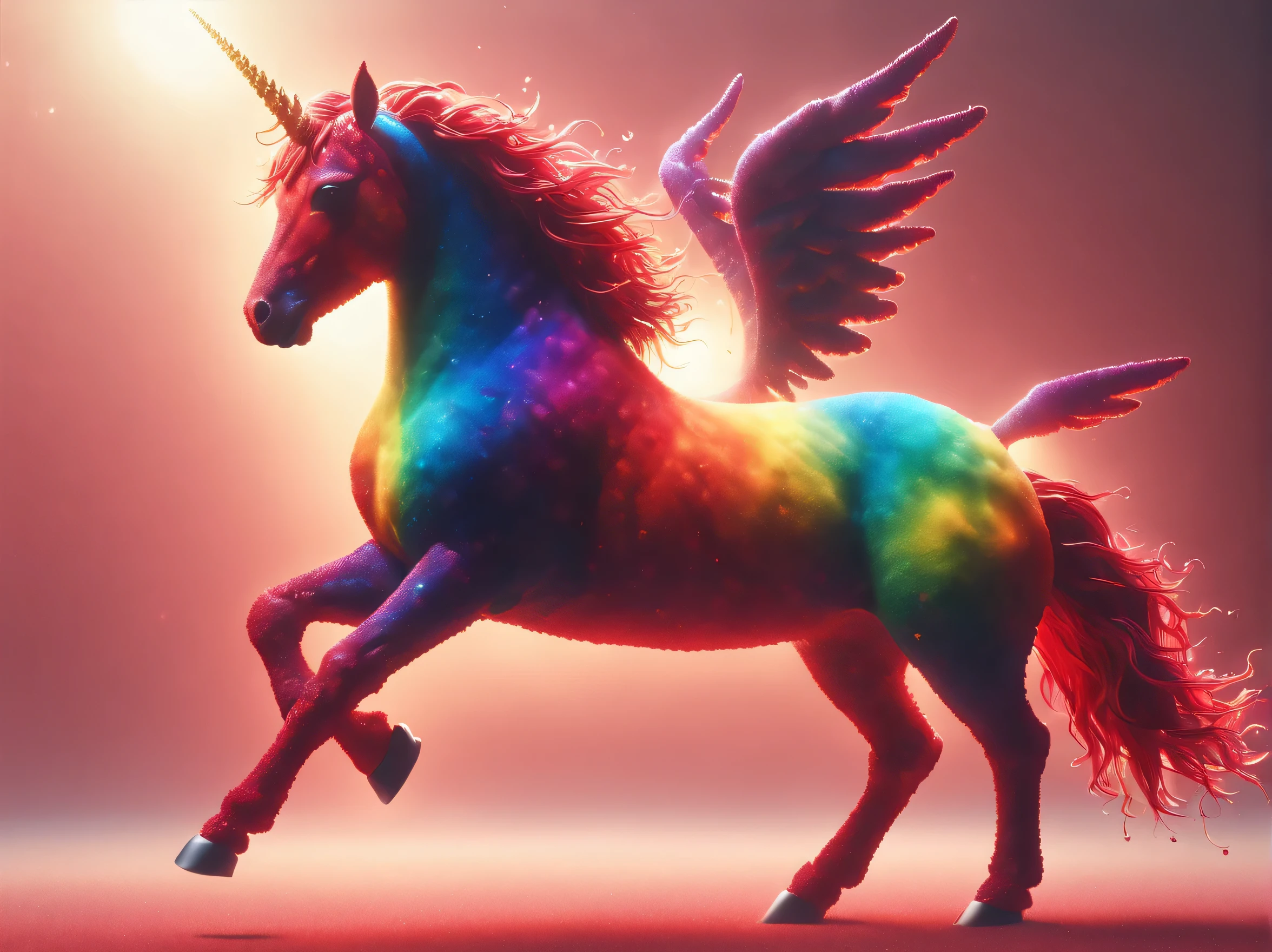 In the heart of enchanted whimsy, a spectral unicorn dances among abstract shards of reality, its ethereal form merging with the conceptual wonderlands of Disney World, offering promise and mystery to all who venture to explore.