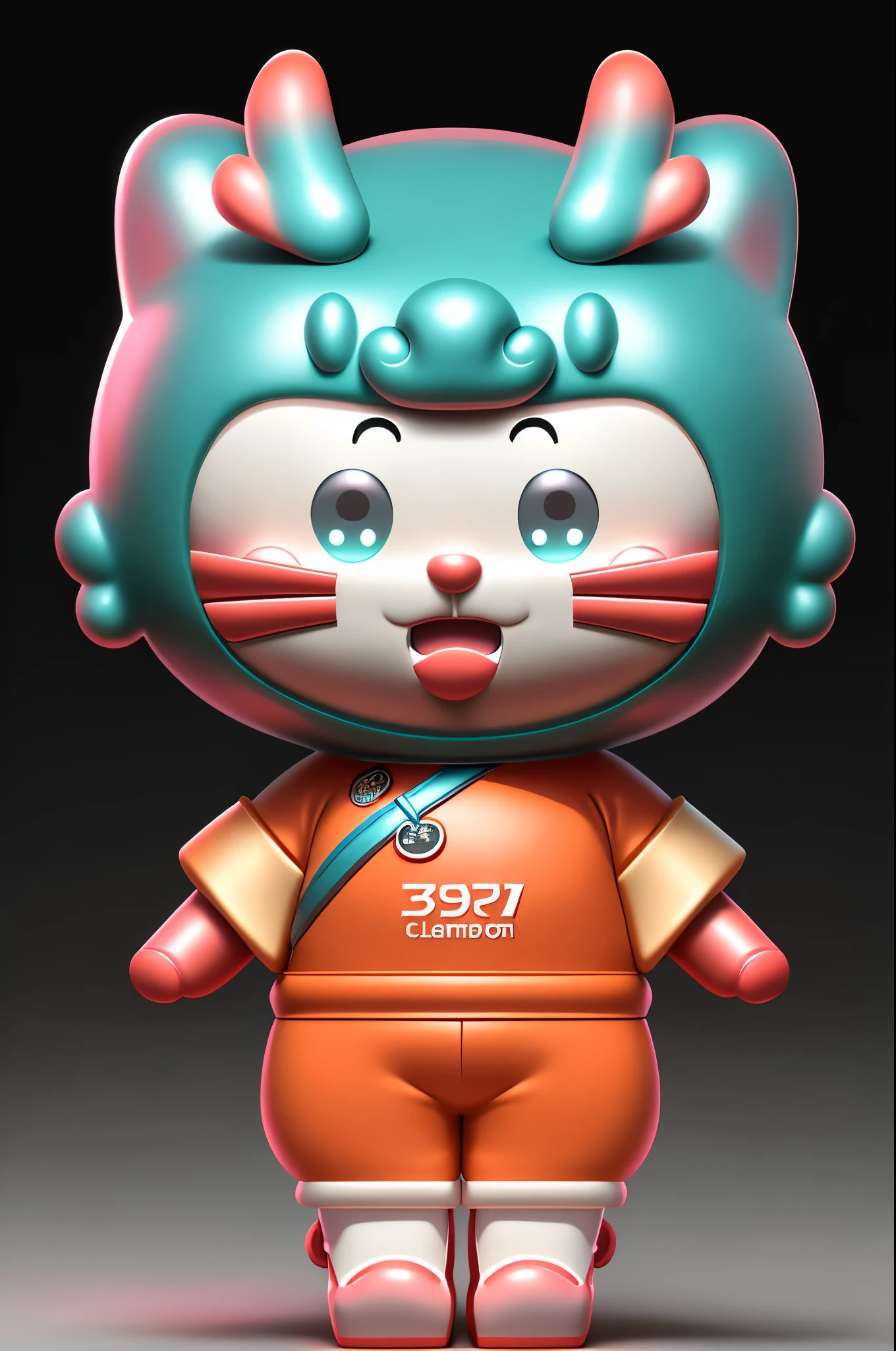 mascot，Wrapped head and face flat 3D modeling model c4d rendering ultra-light clay material blind box hand-made style clean background，pastel colors，Fine line drawings，8k黄纸超清 IP形象设计 mascot拟人 可爱 色彩统一