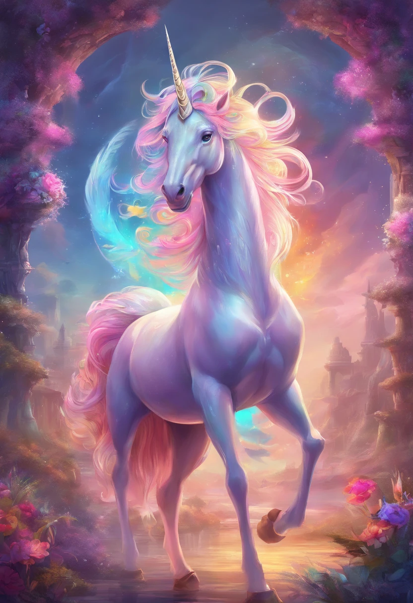  Draw a colorful, pastel and delicate unicorn, Psychedelic Image Cute Detailed Digital Art, fantasy art behavior，Surreal cute unicorn cute detailed artwork, Lovely 3D rendering, The numbers are very detailed,

     Cute pastel colorful lovely cute artwork elegant atmosphere intricate details 