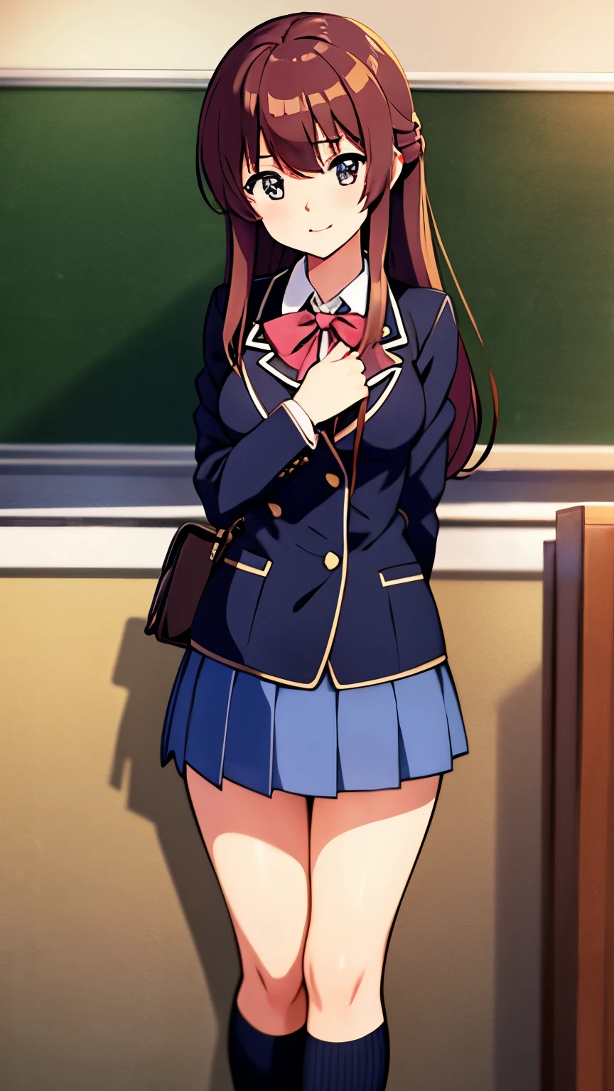 Anime girl in school uniform