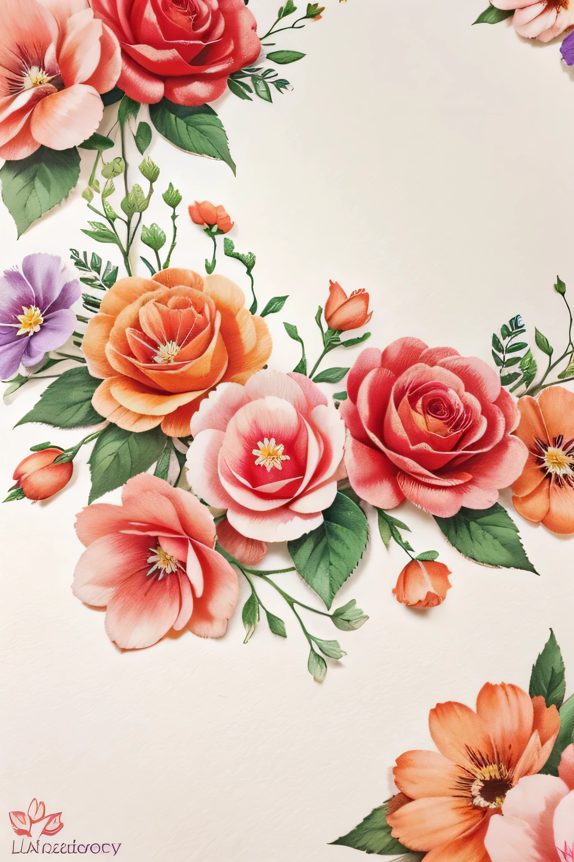 Acuarela flor Medley papel digital, fondos de flores sin costuras, 6 designs, colores rosas lilas rojos violetas, naranja palido, Sublimation, colores llamativos como el rojo, patron precioso de flores estampadas sin costura,