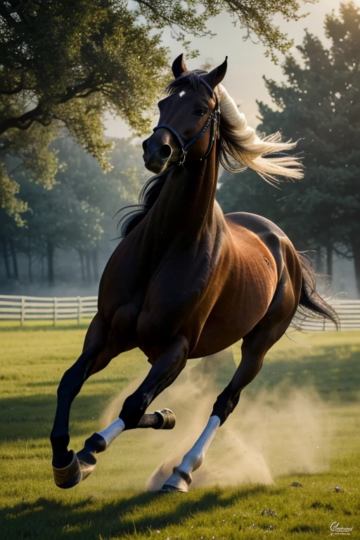 (best quality,4k,8k,highres,masterpiece:1.2),ultra-detailed,(realistic,photorealistic,photo-realistic:1.37),White horses,black horses,grey horses,running freely in an open field,dappled sunlight filtering through the trees,lush green grass swaying in the wind,stunning mane and tail flowing gracefully,elegant and powerful,each horse showing unique characteristics,feathers on the feet shining in the sunlight,beautifully sculpted muscles and strong physique,dynamic poses of galloping and rearing,impressive speed and strength,creating an atmosphere of awe and admiration,subtle variations in fur color and texture,capturing the essence of their individuality,vibrant and lifelike colors,pure white,deep black,and soft shades of gray,contrasting against the vivid green scenery,giving a sense of depth and dimension to the image,impeccable attention to detail,revealing every strand of hair and every muscle fiber,showcasing the beauty and majesty of these magnificent creatures,fine art style with a touch of realism,combining the elegance of classical paintings with the precision of modern digital techniques,soft and warm color palette,enhancing the ethereal atmosphere of the scene,subtle lighting,emphasizing the horses' features and highlighting their graceful movements,creating a sense of tranquility and harmony in the artwork.