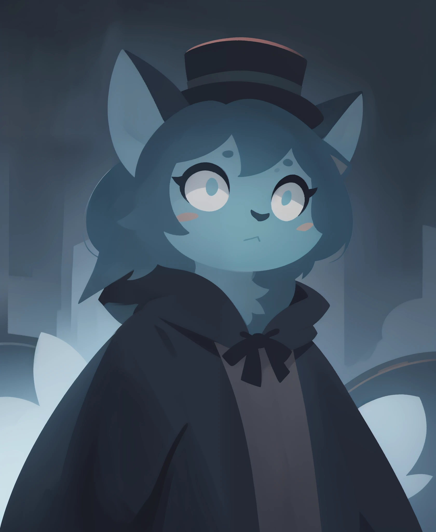 masterpiece, best quality, ultra high res, a cute cat, animal, beautiful, visually stunning, elegant, incredible details, award-winning painting, high contrast, vector art, line art, splatter, flat color, color merge gradient, (kitten:0.7), (dark blue theme:1.2), n3on, glowing, neon, (fluffy:1.2), top hat, cat eyes, serious, magenta, (no humans:1.4)