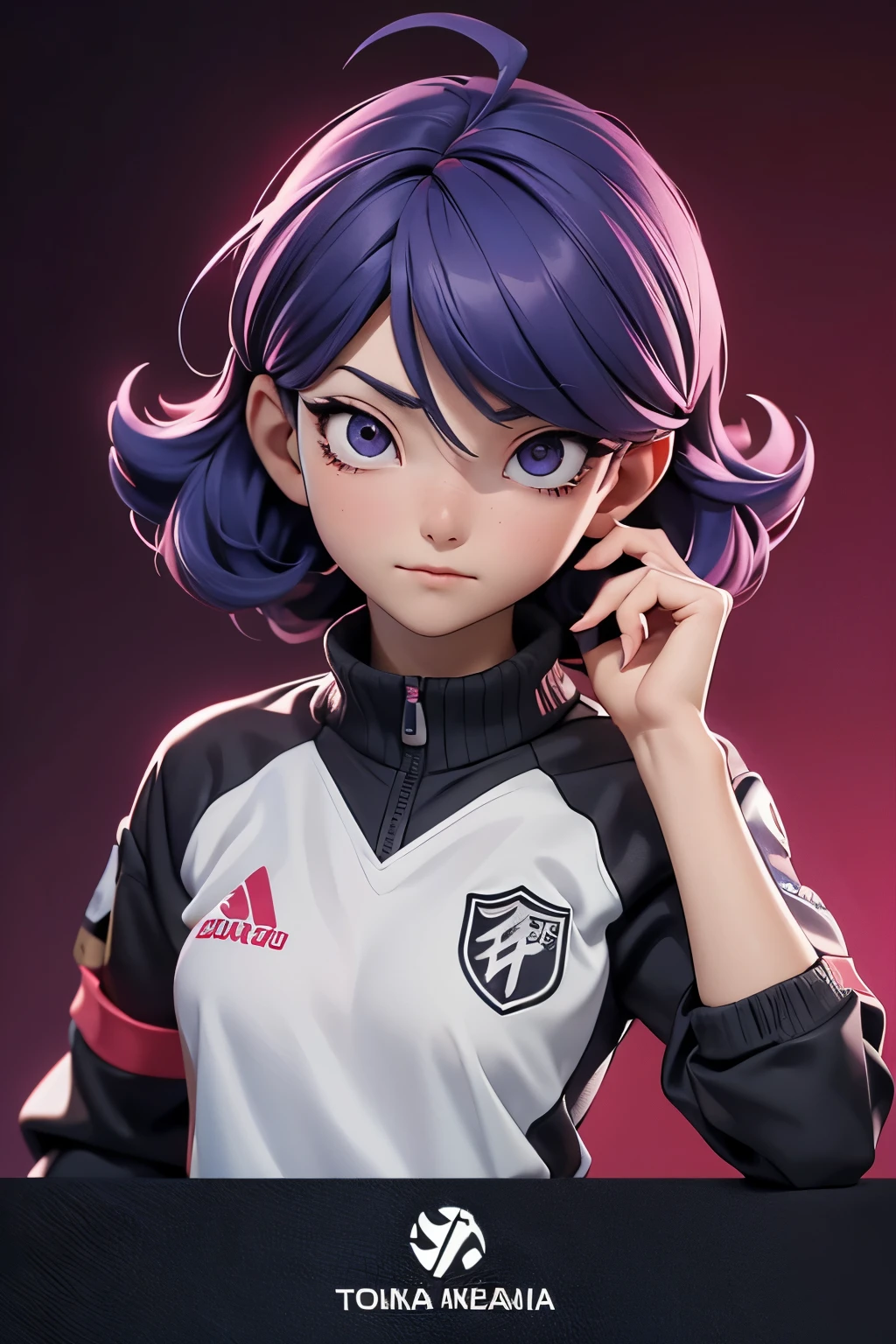 anime character :Touka Kirishima( 1 girl) & ken kaneki (1 boy), both adults, 20 year old, full body focus, soccer jersey, background - football news advertisement posters filled,detailed eyes, detailed face, sexy