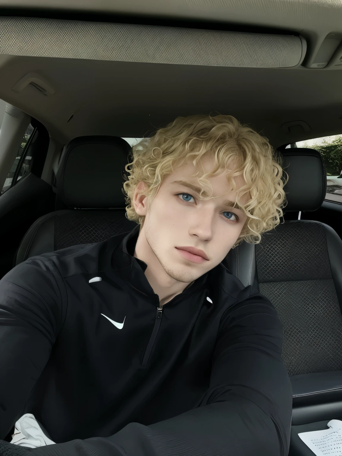 blonD haireD boy sitting in the back seat of a car, pale skin curly blonD hair, rizos en la parte superior of his heaD, very very curly blonD hair, blonD curly hair, él tiene el pelo castaño corto y rizado, curly blonD, blonDe curly hair, Cabello blanco rizado, curly blonD hair, rizos en la parte superior, curly blonDe hair | D & D, curly anD short top hair