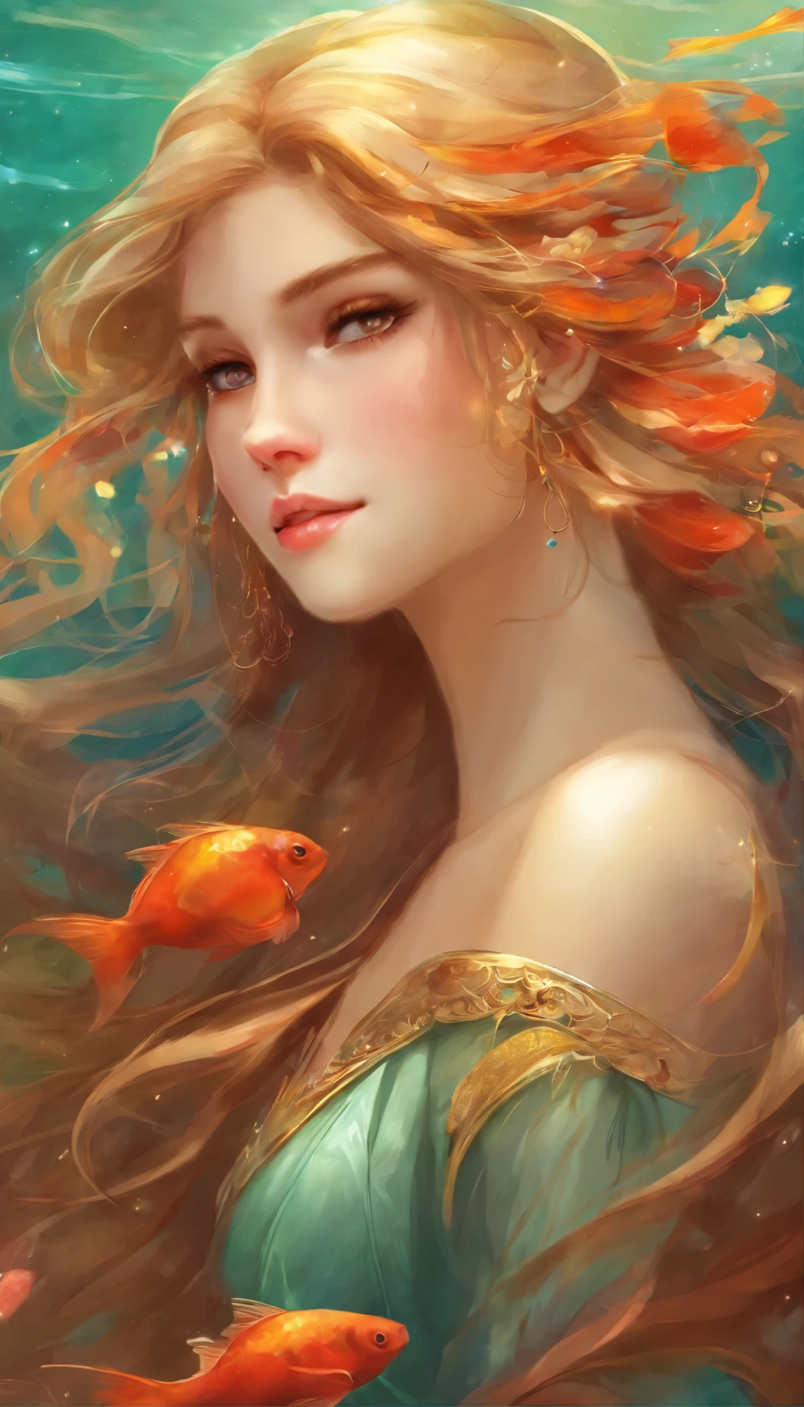 Masterpiece:1.4),, (Best quality:1.4),, Ultra-high RES,, 8K, CG,, (Extremely delicate and beautiful:1.2),,The upper part of the body,, 1girll,, Solo,, fashi-girl,, Mature girl,, , huge tit, Sweet,, , Sea backgroun,the reef,swell sea,Long brown hair,, pony-tail hair,, , Brown eyes,, Closed mouth,, Red lips,, , Face blown by the wind,, ,Delicate depiction of facial features,almond eyes,Delicate eyeliner。long eyelasher,Green pupils,Black pupils,There is starlight in the eyes,Delicate lip detailing,Oil painting quality,Thick painting style, Venus Beauty,the ocean,foamy,Standing on a huge shell