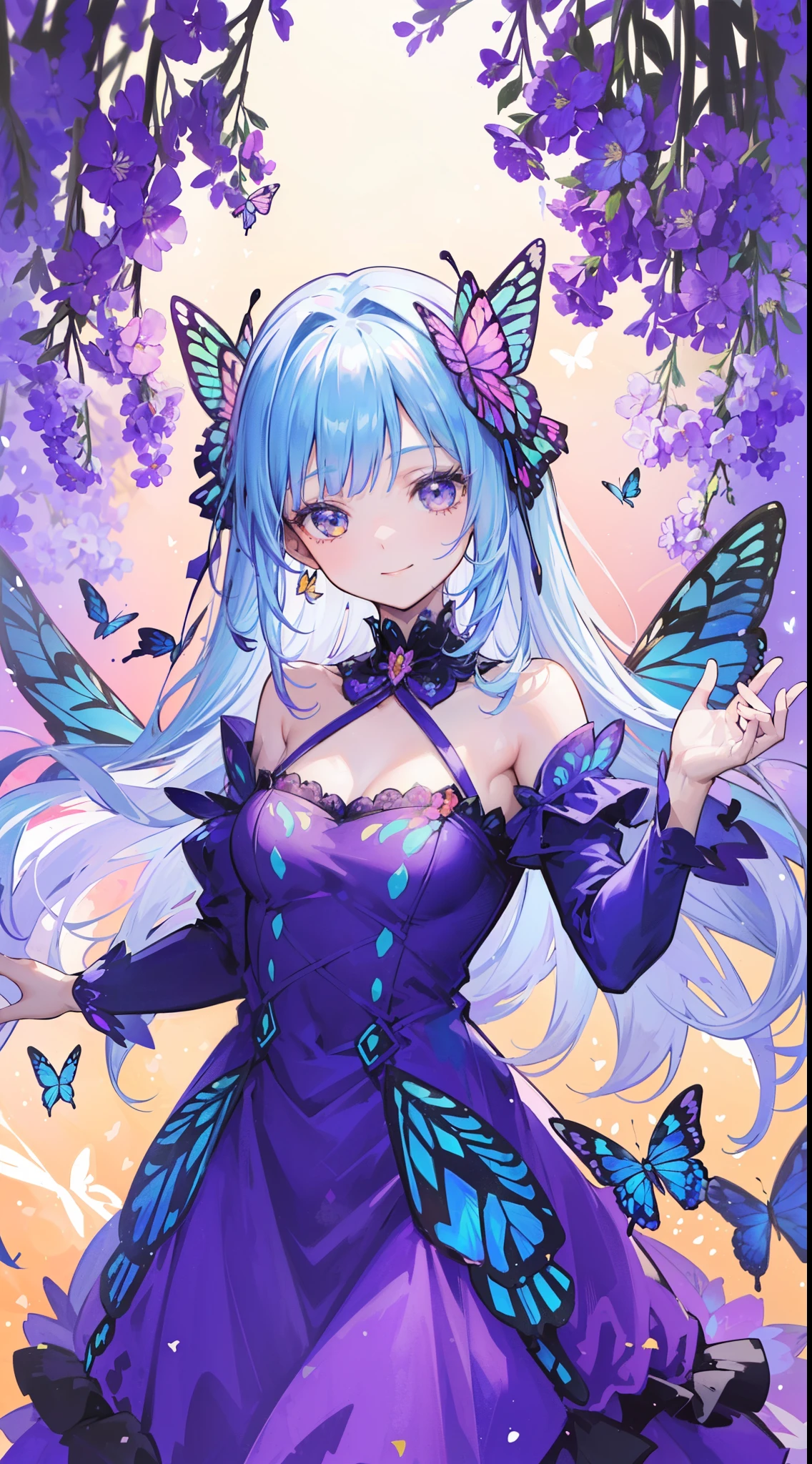 (32k), (beautiful cute girl), (butterfly ornament), (butterfly dress), ((many butterflies)), (((background of many flowers
))), (((bright background))), (beautiful world), (cute world), smile, (32k), (beautiful cute girl), (butterfly ornament), (butterfly dress), ((many butterflies)), (background of many flowers
), (((bright background))), (beautiful world), (cute world), smile,