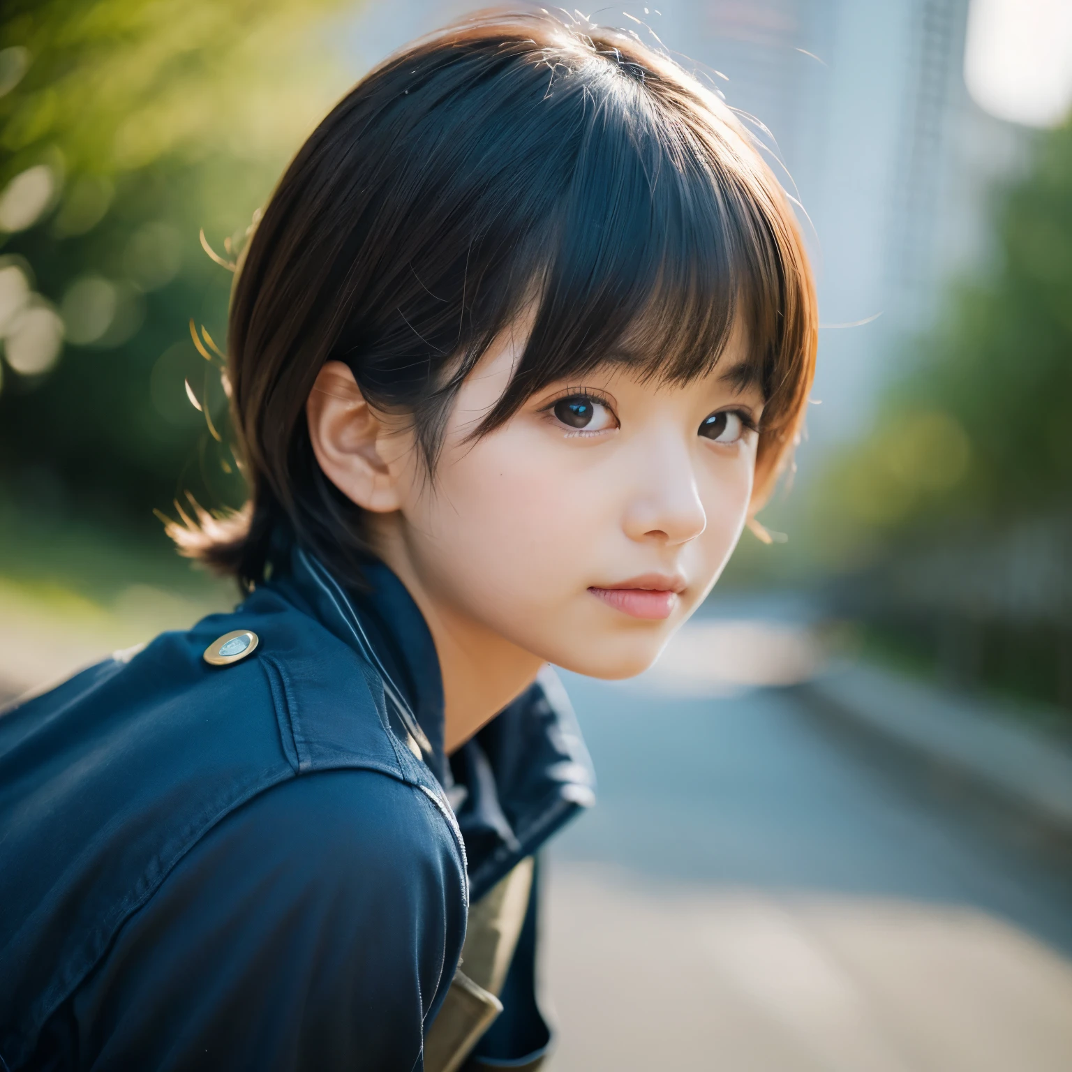 beautiful girl、youth、shortcut