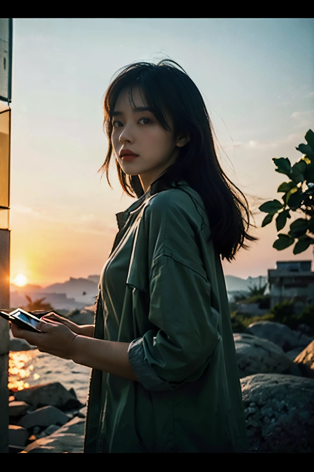 best quality,masterpiece,1girl of a Imaginative Macanese Female Page,Crude hair,background is Unique The Tablets of Stone,at Sunrise,Cel shaded,anaglyph effect,ultra high res,Extremely Detailed Official Unity 8K Wallpapers,ultra high res,ultra high quality,