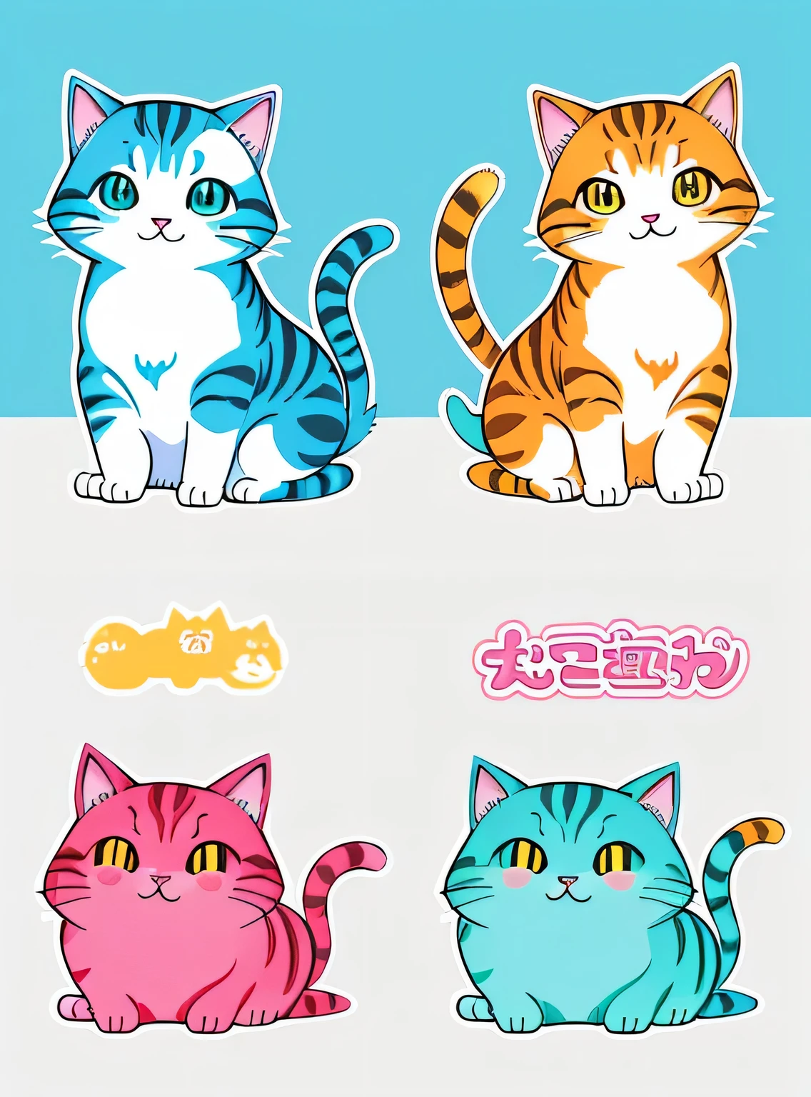 colorful gato, Adhesive illustration, fantasy Adhesive illustration, arte digital detalhada fofa, cute gato, Adhesive illustrations, desenho colorido bonito, design de conceito de adesivo, pintura digital gravada, Bela arte digital, rossdraw vibrante dos desenhos animados, colorful illustration , RossDraw pastel vibrante, design de adesivo, gato , Color sketch, glowing gato, Radiant gato