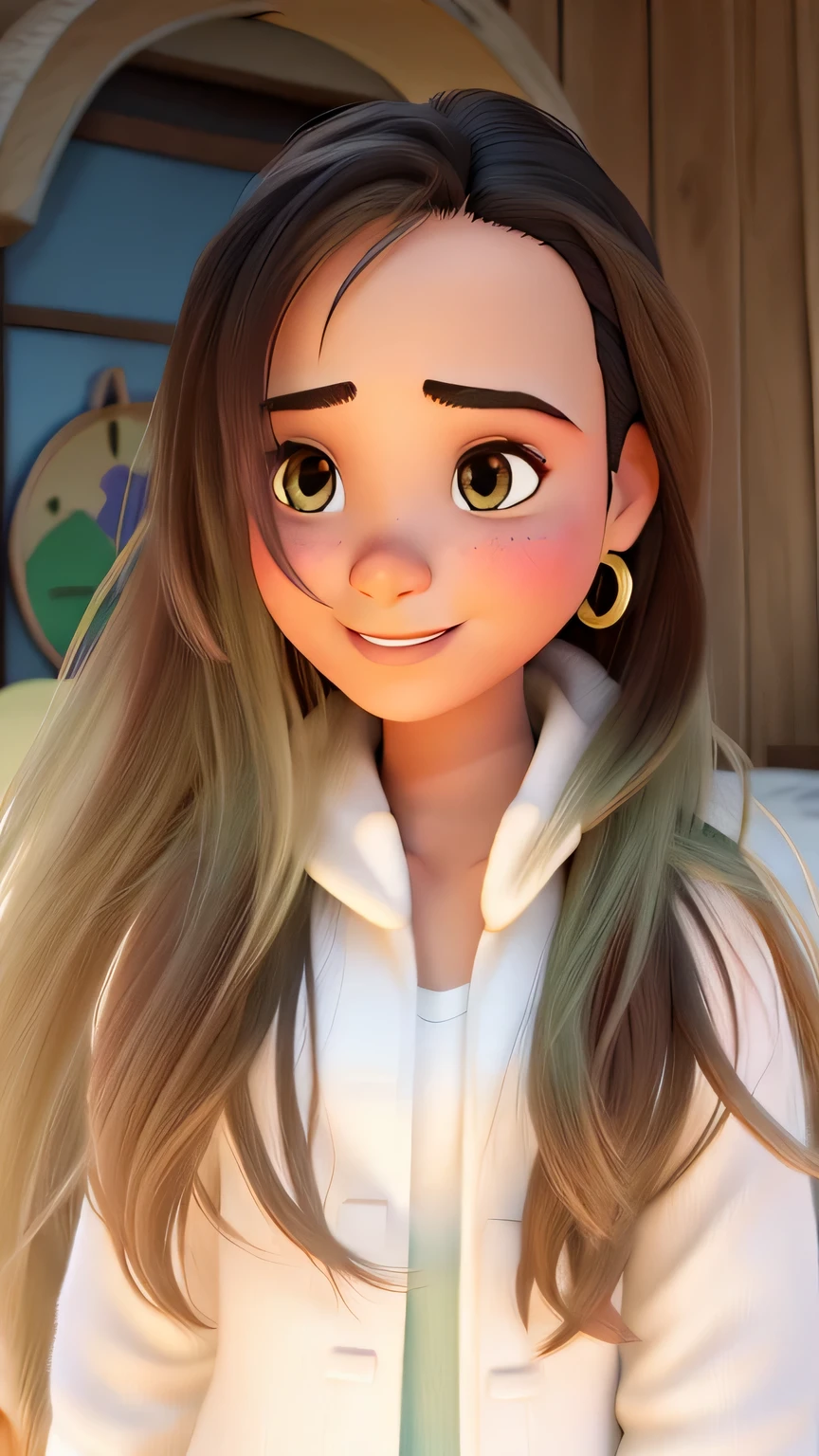 Uma rapariga, de 18 anos, estilo disney pixar, alta qualidade, melhor qualidade.