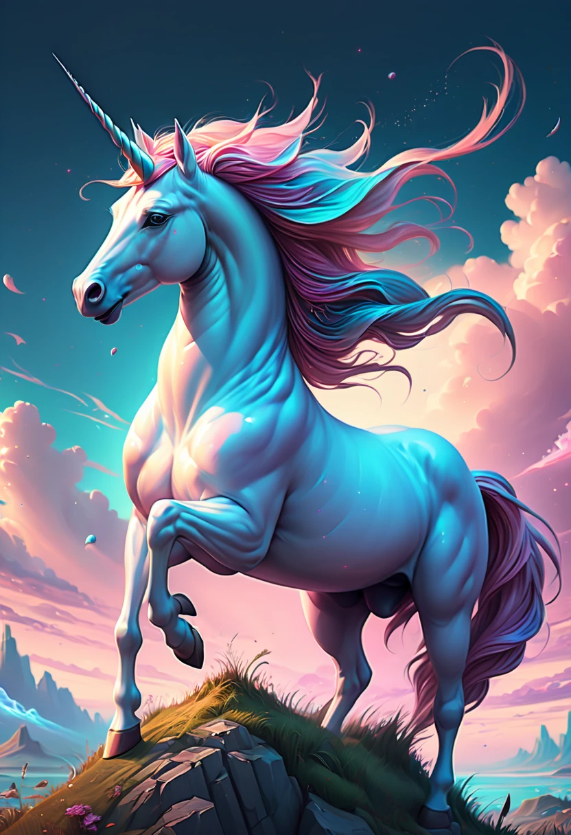 Fantasy Unicorn, by Cyril Rolando, best quality, masterpiece, Ultra high detail, 8k
