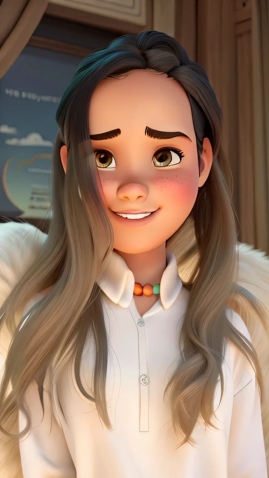 Uma rapariga, de 18 anos, estilo disney pixar, alta qualidade, melhor qualidade.