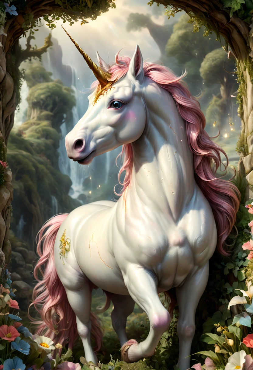 Fantasy Unicorn, by Yoshitomo Nara, best quality, masterpiece, Ultra high detail, 8k