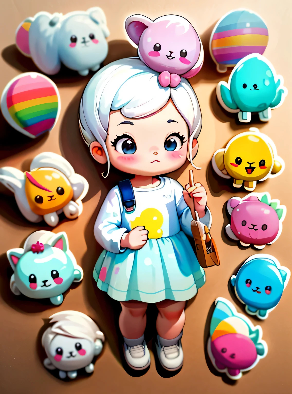 Adesivos individuais， 1 adesivo， fundo branco， Nada de fundo， Backgound simples， I don't know， adorable， Pequeno， cor pastel， estilo vetorial， do not classify，